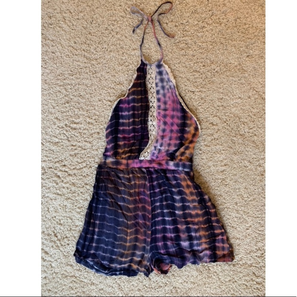 Missguided Tye-dye Halter Romper